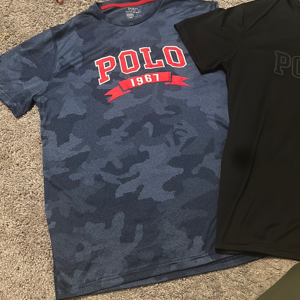 2 Ralph Lauren polo 2010s vintage polo sports t shirts medium M blue camo